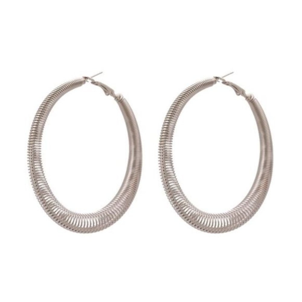 Geo Round In-Between-Spaces Silver Earrings SKU0567